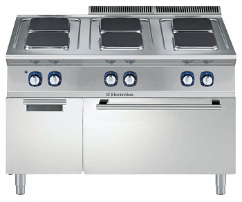 6-SQ.PLATE EL.RANGE+OVEN+BASE1200MM-440V (Code 371153)