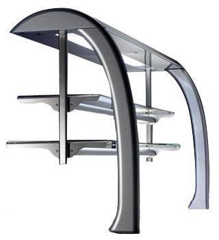 GANTRY 2 GLASS SHELVES+LIGHT (2GN) (Code 856271)