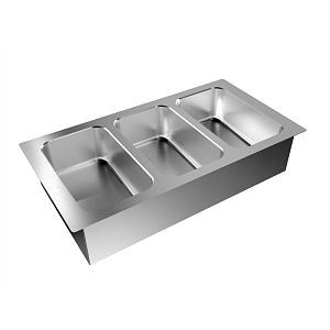 Electrolux Professional D02H3 DROP-IN BAIN-MARIE, WATER, THREE WELLS,3GN (CODE 341006)
