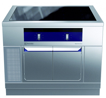 Modular Cooking Range Line thermaline 90 - 4 Zone Full Surface Induction Top on Cupbpard Base, 2 Sides, H=800 (Code 589886)