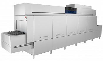 Warewashing Flight type dishwasher, 3 tanks, 8200 dishes/h, electric, 950mm loading, 1300mm unloading, ESD (Code 520123)