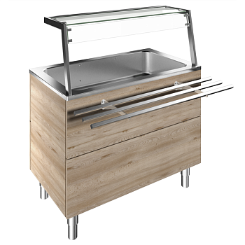 REFRIGERATED WELL, STATIC, 3GN H=900MM OVERSHELF W/LED LIGHTS (CODE 322091)