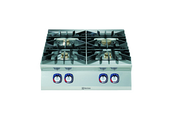 Electrolux Professional E9AAMAAOMEE Modulare Großküchengeräteserie 900XP Gaskochfeld mit 4 Brennern (1x10 kW, 3x6 kW) und 3-mm-Arbeitsplatte (Code 391452)