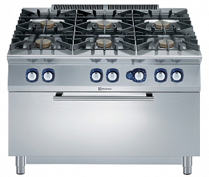Electrolux Professional E9GCGL6CLM 6BURN(10KW)GAS RANGE+LARGE GAS OVEN 1200 (Code 391016)