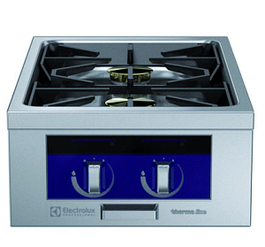Electrolux Professional MCGDAAEOVI Modular Cooking Range Line thermaline 90 - 2-Burner Gas Top with Ecoflam, 1 Side (Town Gas) (Code 593312)