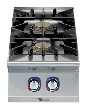 Electrolux Professional E9AAGAAOMCE Modulare Großküchengeräteserie 900XP Gaskochfeld mit 2 Brennern (jeweils 10 kW) und 3-mm-Arbeitsplatte (Code 391451)