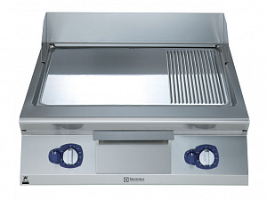 Electrolux Professional E9IIETAOMEI Modular Cooking Range Line 900XP Full Module Gas Fry Top, Smooth and Ribbed Polished Chrome Plate (Code 391587)