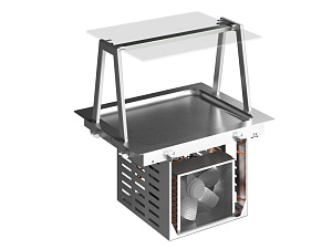 Electrolux Professional D14C2O Drop-In Drop-in refrigerated stainless steel surface (2 GN container capacity) with A overshelf (Code 341171)