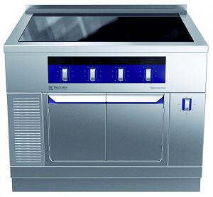 Electrolux Professional MCJDEBJ4AO Modular Cooking Range Line thermaline 90 - 4 Zone Full Surface Induction Top on Warming Cabinet, 1 Side, Backsplash, H=700 (Code 589694)