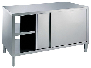 Electrolux Professional MTND1200PN Standard Preparation 1200 mm Passthrough Worktop Cupboard with Shelf & Sliding Doors (Code 132783)
