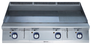 Electrolux Professional E9IIMDAOMIA Modulare Großküchengeräteserie 900XP Große elektrische Bratplatte mit 2/3 glatter und 1/3 gerippter kratzfester NitroChrome3 Kochplatte, horizontal, thermostatische Steuerung, inklusive Schaber - HP (Code 391405)