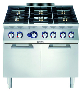 Electrolux Professional E7AANTBJMFI Modulare Großküchengeräteserie 700XP 6-Flammen-Gasherd auf großem Gasofen (Code 371404)