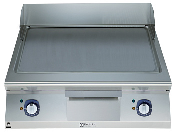 Electrolux Professional E9IINIAOMEA Modulare Großküchengeräteserie 900XP 800mm Elektro-Bratplatte mit glatt gebürsteter hartverchromter Stahloberfläche, horizontal,Vollmodul, Thermostatregelung, Schaber inkludiert (Code 391399)