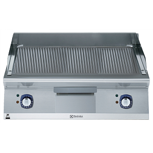Electrolux Professional E7IILDAOMEA ELECTRIC  FRY TOP-RIBBED PLATE 800MM-BRUSHED CHROME (CODE 371344)