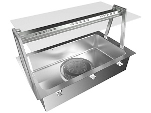 Electrolux Professional D03C2 Drop-In Drop-in bain-marie, air ventilated, with one well (3 GN container capacity) and A overshelf (Code 341160)