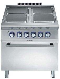Electrolux Professional E9ECEH4QEN Modulare Großküchengeräteserie 900XP 4-Platten-Elektroherd mit Elektrobratofen (Code 391167)
