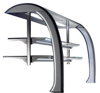 GANTRY 2 GLASS SHELVES+LIGHT (3GN) (Code 856272)