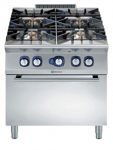 Electrolux Professional E9GCGH4CGL 4-BURNER (6KW) GAS RANGE+GAS OVEN 800MM (Code 391004)