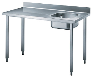 Electrolux Professional TL1410DXP WORK TABLE W/R/H BOWL & UPSTAND 1400 MM (132301)