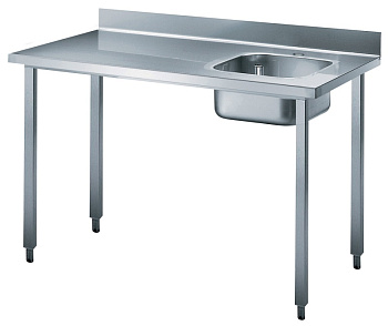 WORK TABLE W/R/H BOWL & UPSTAND 1400 MM (132301)
