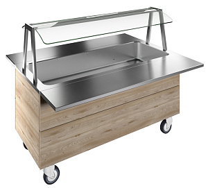 Electrolux Professional F10C4KW02S Kühlwanne, statisch gekühlt in einem Unterbau (4 GN Behälterkapazität) mit Räder, eingebautem Ventil (Code 322062)
