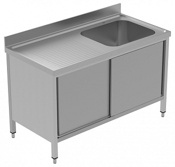 SINK CUPBOARD 1 BOWL+ L/H DRAINER 1400MM (134124)