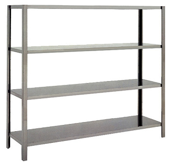 S/S SHELVING W/ 4 SOLID SHELVES 1570 MM (137004)