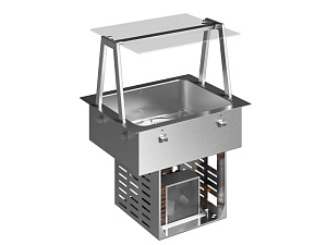 Electrolux Professional D11C2O Drop-In Drop-in refrigerated well, static with fan (2 GN container capacity) and A overshelf (Code 341174)