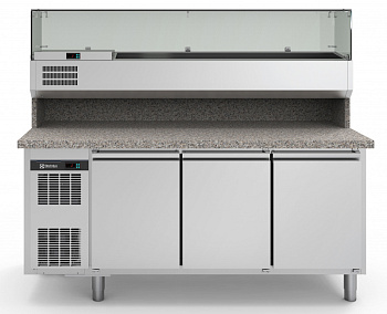 Pizza counters 3-door Refrigerated Counter with show case (Code 725190)