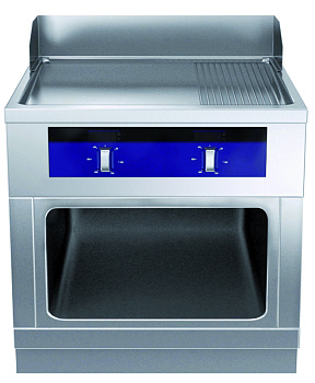Modular Cooking Range Line thermaline 90 - Full Module Freestanding Electric Fry Top with Mixed Plate, 1 Side, H=700- H3 -Marin (Code 589840)
