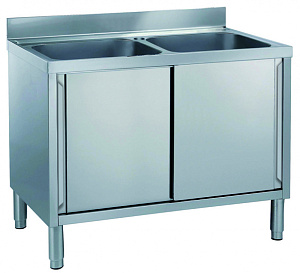 Electrolux Professional MLA1225PN Standard Preparation 1200 mm Cupboard Sink with 2 Bowls (Code 132820)