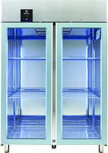 Electrolux Professional RE4142GR60 ecostore 2 Glass Door Digital Stainless Steel Refrigerator, 1430lt (+2/+10) with UK plug - 60Hz (Code 727436)