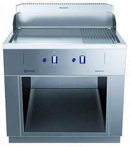 Electrolux Professional MBHFGBHDVO Modular Cooking Range Line thermaline 85 - Full Module Freestanding Gas Fry Top with Mixed Plate, 1 Side with Backsplash (Town (Code 593116)