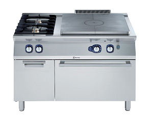 Electrolux Professional E7STGL3010 GAS SOLID TOP+2 BURN.+OVEN+OPEN B.1200MM (Code 371010)