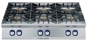 Electrolux Professional E9GCTL6C0M 6-FLAMMEN (7,5KW) GASHERD- 45KW,STADTGAS (Code 391196)