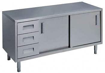Standard Preparation 1600 mm Table with 3 Left Drawers & Sliding Doors (Code 133262)