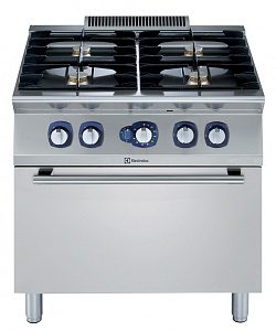 Electrolux Professional E7GCGH4CG0 4-FLAMMEN-GASHERD + GASOFEN 800 MM (Code 371002)