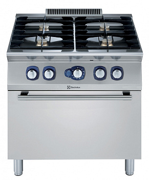 Electrolux Professional E7GCGH4CG0 4-FLAMMEN-GASHERD + GASOFEN 800 MM (Code 371002)
