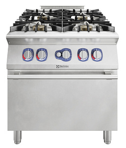 Electrolux Professional E9AARABBME Modulare Großküchengeräteserie 900XP 4-Brenner EcoFlame (je 10 kW) Gasherd auf Gasbackofen (8,5 kW) (Code 391642)