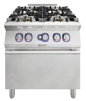 Electrolux Professional E9AARABBME Modulare Großküchengeräteserie 900XP 4-Brenner EcoFlame (je 10 kW) Gasherd auf Gasbackofen (8,5 kW) (Code 391642)