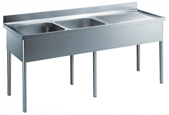 SINK UNIT 2 BOWLS + R/H DRAINER 2100 MM (133573)