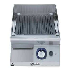 Electrolux Professional E7IILAAOMCA GAS FRY TOP-RIBBED PLATE 400 MM-BRUSHED CHROME (CODE 371323)
