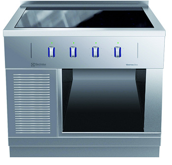 Electrolux Professional MBJJGBJ1AO Modulare Großküchengeräteserie thermaline 85 - Vollflächen-Induktionskochfeld auf offenem Unterbau, 4 Zonen, einseitig bedienbar mit Aufkantung (Code 588448)