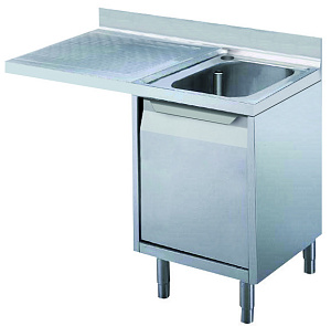 Electrolux Professional MARMSXN Standard Preparation 1200 mm Cupboard Sink for Dishwasher with 1 Bowl & Left Drainer (Code 132929)