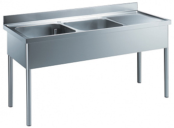 Electrolux Professional LG1826DXE 2-BECKENSPÜLE TROPFFLÄCHE RECHTS 1800 MM (Code 133570)