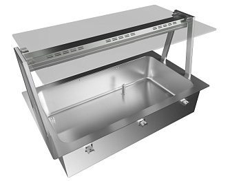 Drop-In Drop-in bain-marie, with one well (3 GN container capacity) and A overshelf (Code 341163)