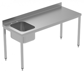 WORK TABLE WITH L/H BOWL+UPSTAND 1800 MM (134105)
