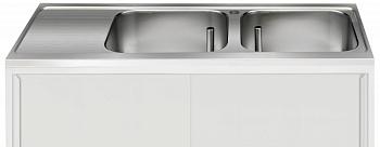 DROP-IN 2 BOWLS(600X500)L/H DRAINER 1800 (855238)