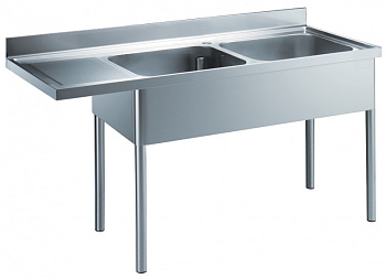 SINK UNIT 2 BOWLS + L/H DRAINER (133576)