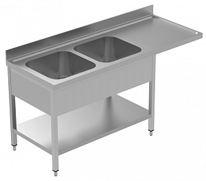 Electrolux Professional GLR2DSXPLS SINK UNIT DW 2 BOWL R/H DRAIN.1800+SHELF (134066)